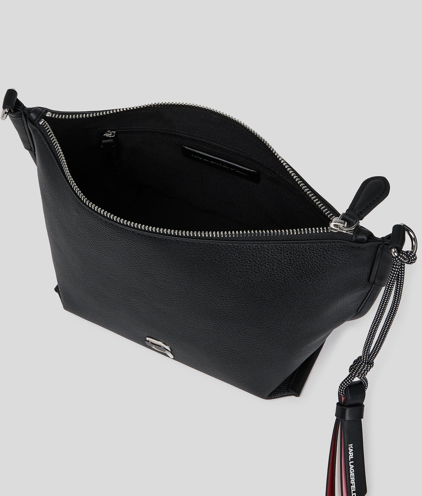 KarlLagerfeld Ikon Grainy Shoulder Bag Black
