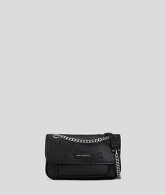 KarlLagerfeld Ikon Monogram Small Shoulder Bag All Over Print Tonal Black