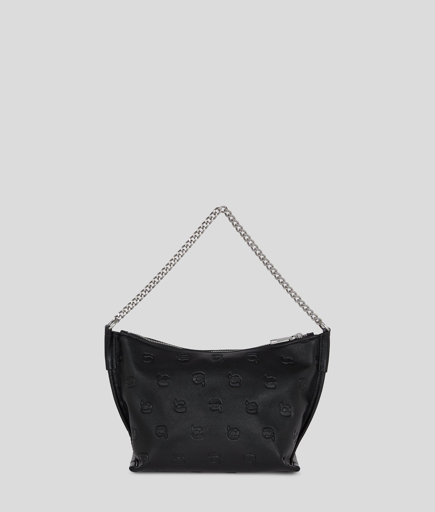 KarlLagerfeld Ikon Monogram Shoulder Bag All Over Print Tonal Black