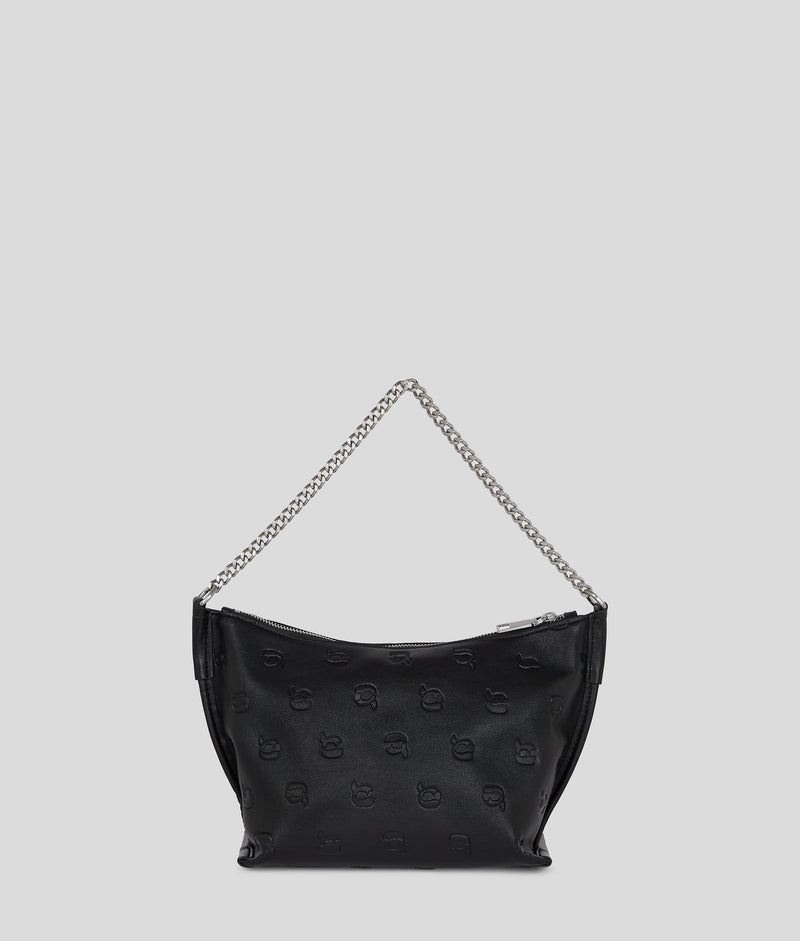 KarlLagerfeld Ikon Monogram Shoulder Bag All Over Print Tonal Black