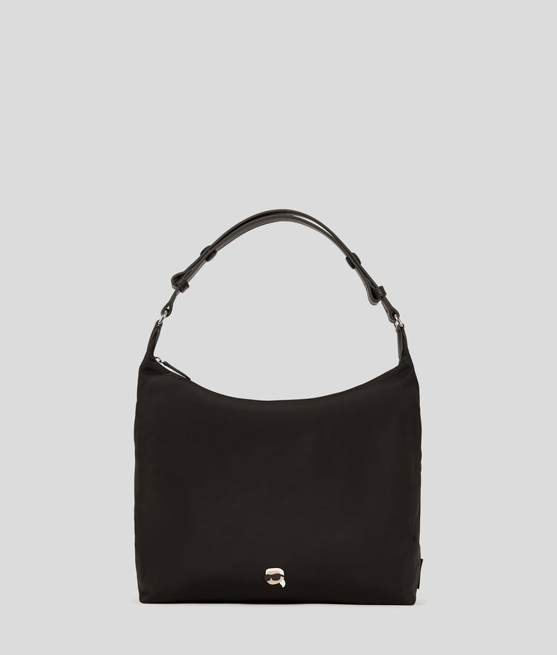 KarlLagerfeld Ikon Nylon Hobo Bag Black