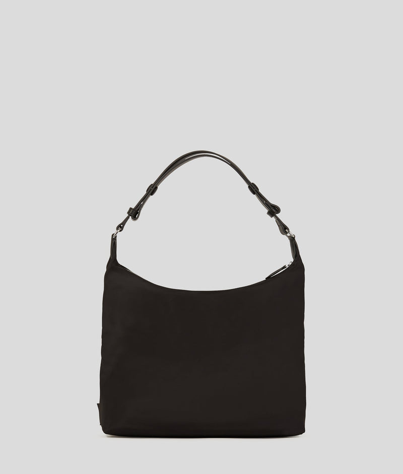 KarlLagerfeld Ikon Nylon Hobo Bag Black