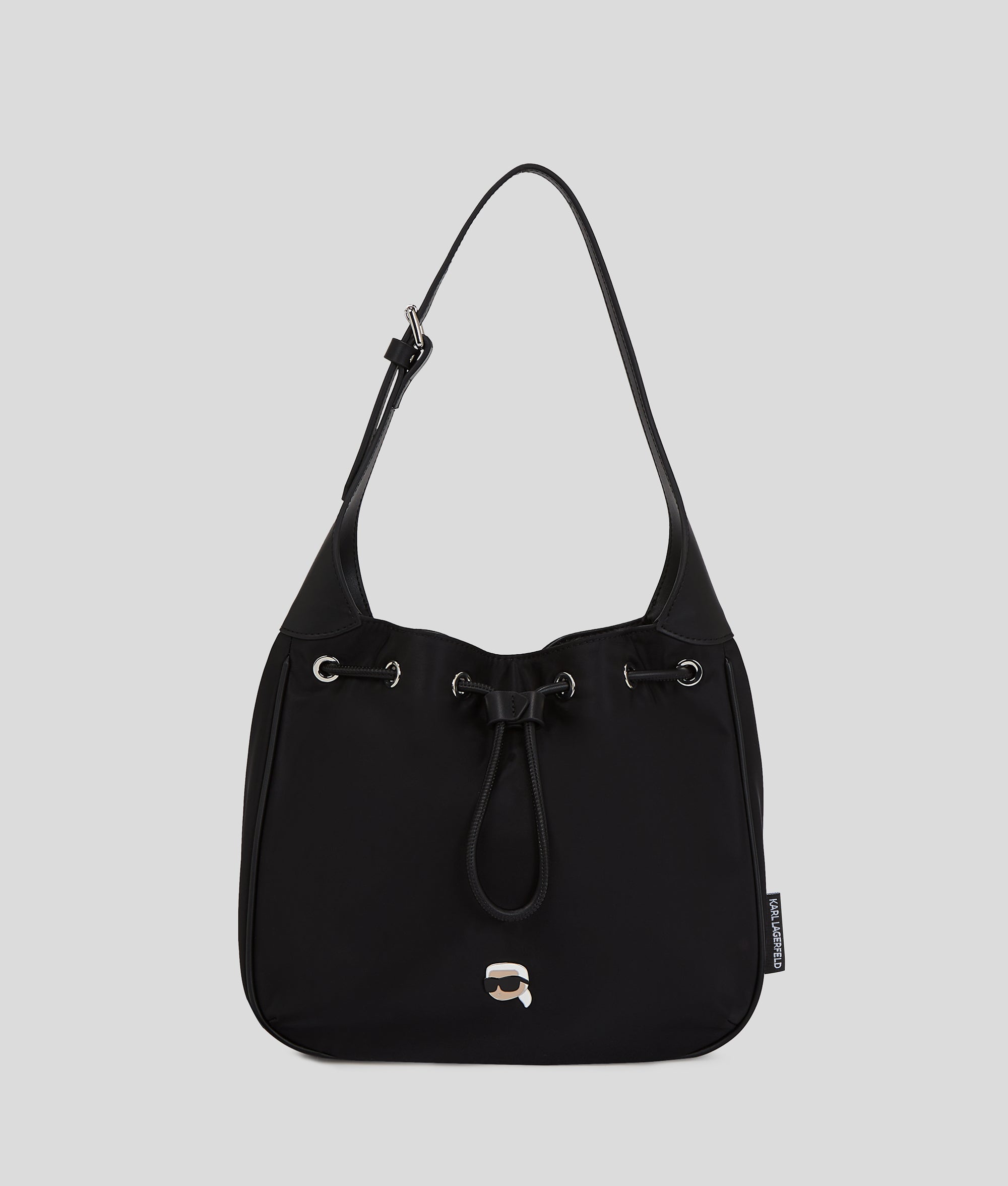 KarlLagerfeld Ikon Drawstring Shoulder Bag Black