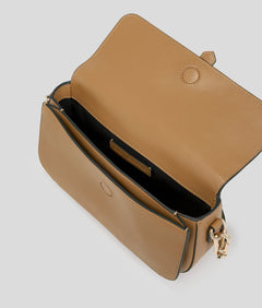 KarlLagerfeld Kautograph Padlock Shoulder Bag Caramel