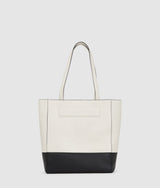 KarlLagerfeld Ikon K Medium Leather Tote Bag White/Black