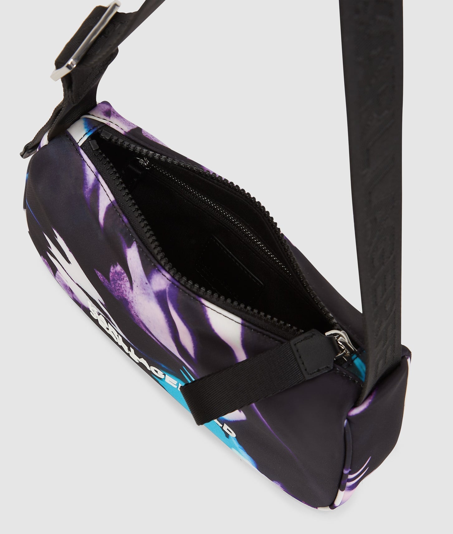 KarlLagerfeld Floral Nylon Shoulder Bag Floral All Over Print Black