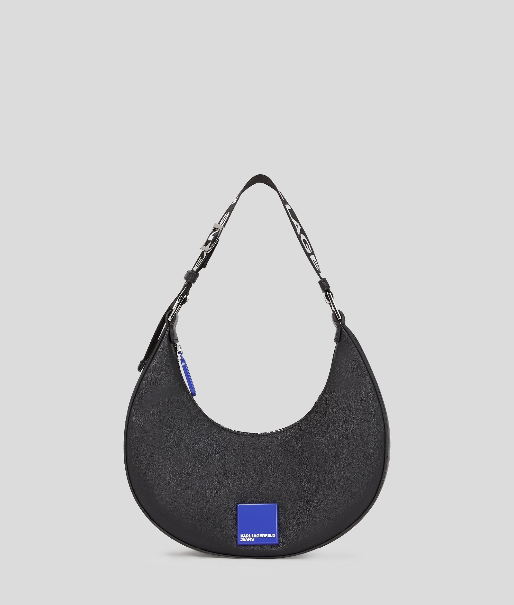 KarlLagerfeld Klj Box Logo Half-Moon Shoulder Bag Black