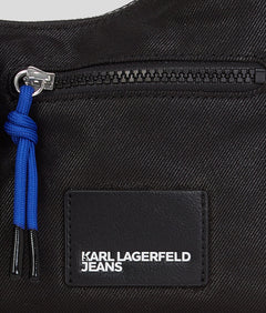 KarlLagerfeld Utility Coated Denim Shoulder Bag Coated Black Denim