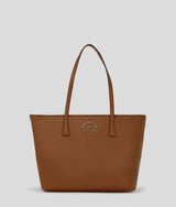 KarlLagerfeld Rue St-Guillaume Metal Tote Bag Dark Tan