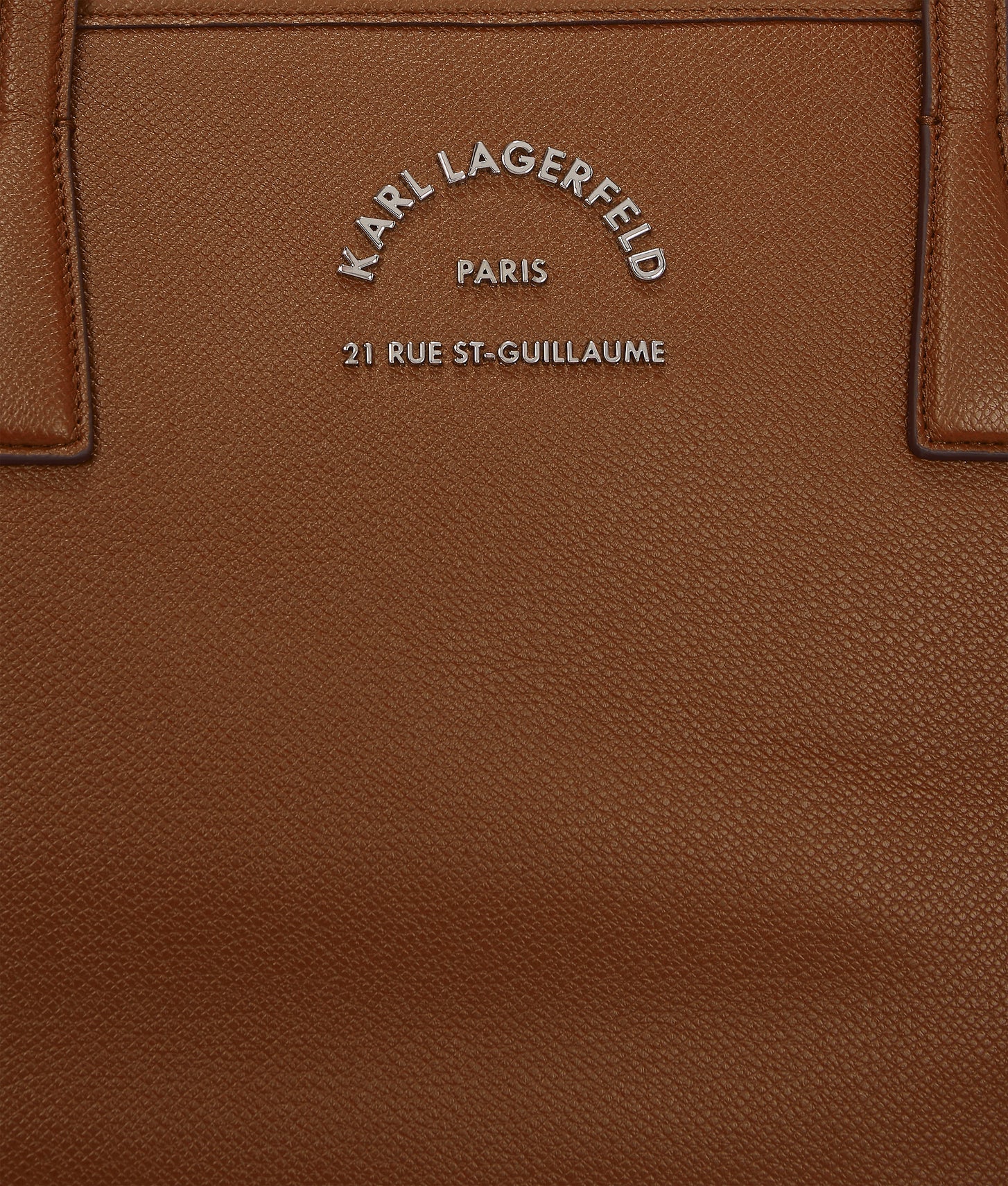 KarlLagerfeld Rue St-Guillaume Metal Tote Bag Dark Tan