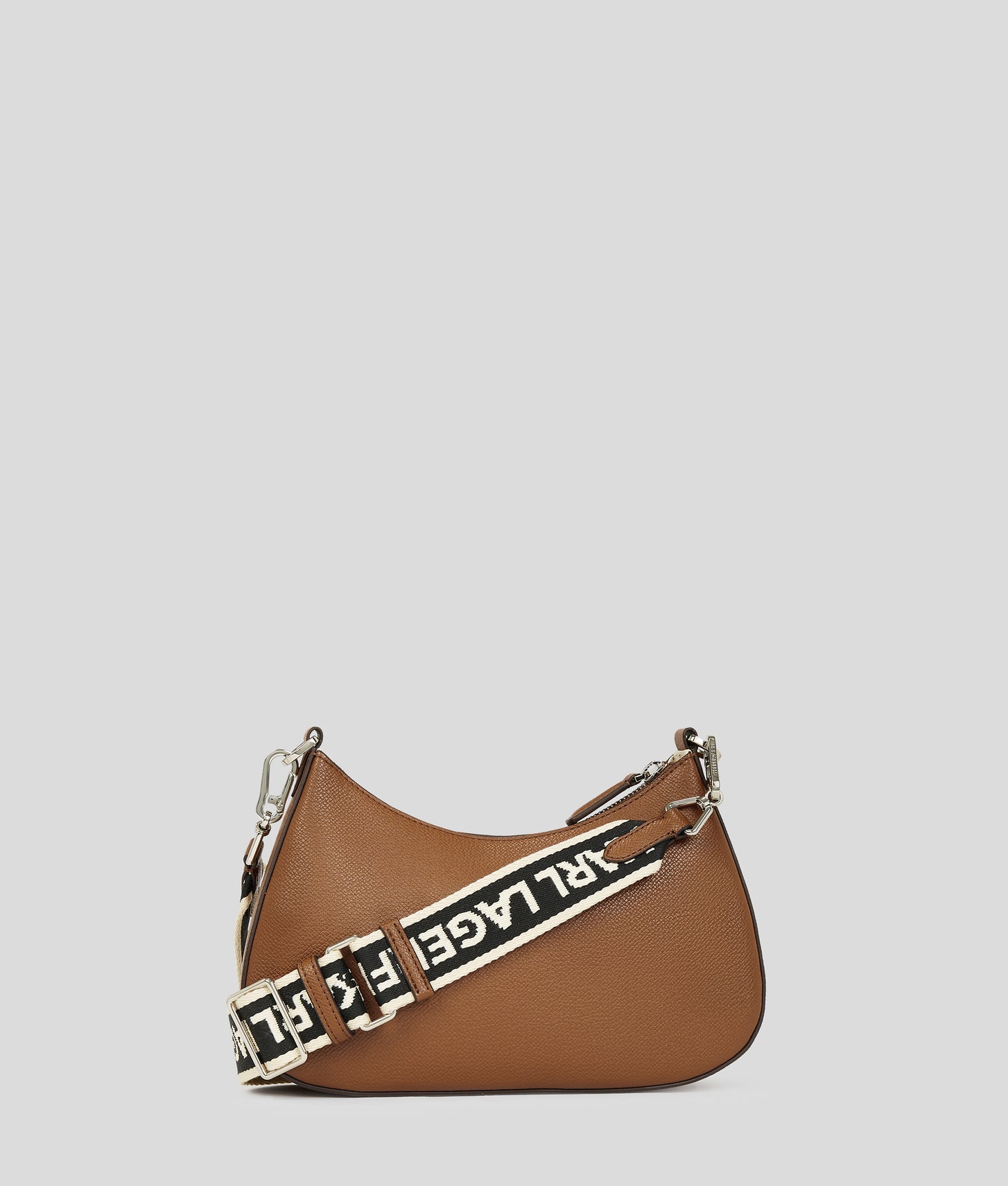 KarlLagerfeld Rue St-Guillaume Metal Shoulder Bag Dark Tan