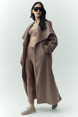 Alo Yoga Wool Blend Nightfall Long Coat - Alpine Cocoa Heather