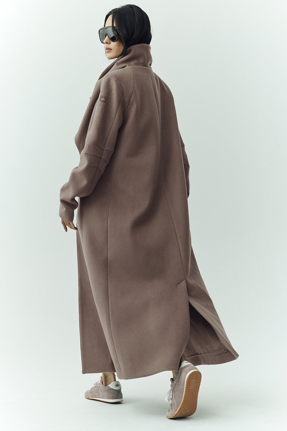 Alo Yoga Wool Blend Nightfall Long Coat - Alpine Cocoa Heather