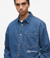 Karl Lagerfeld Regular Denim Shirt Dark Blue