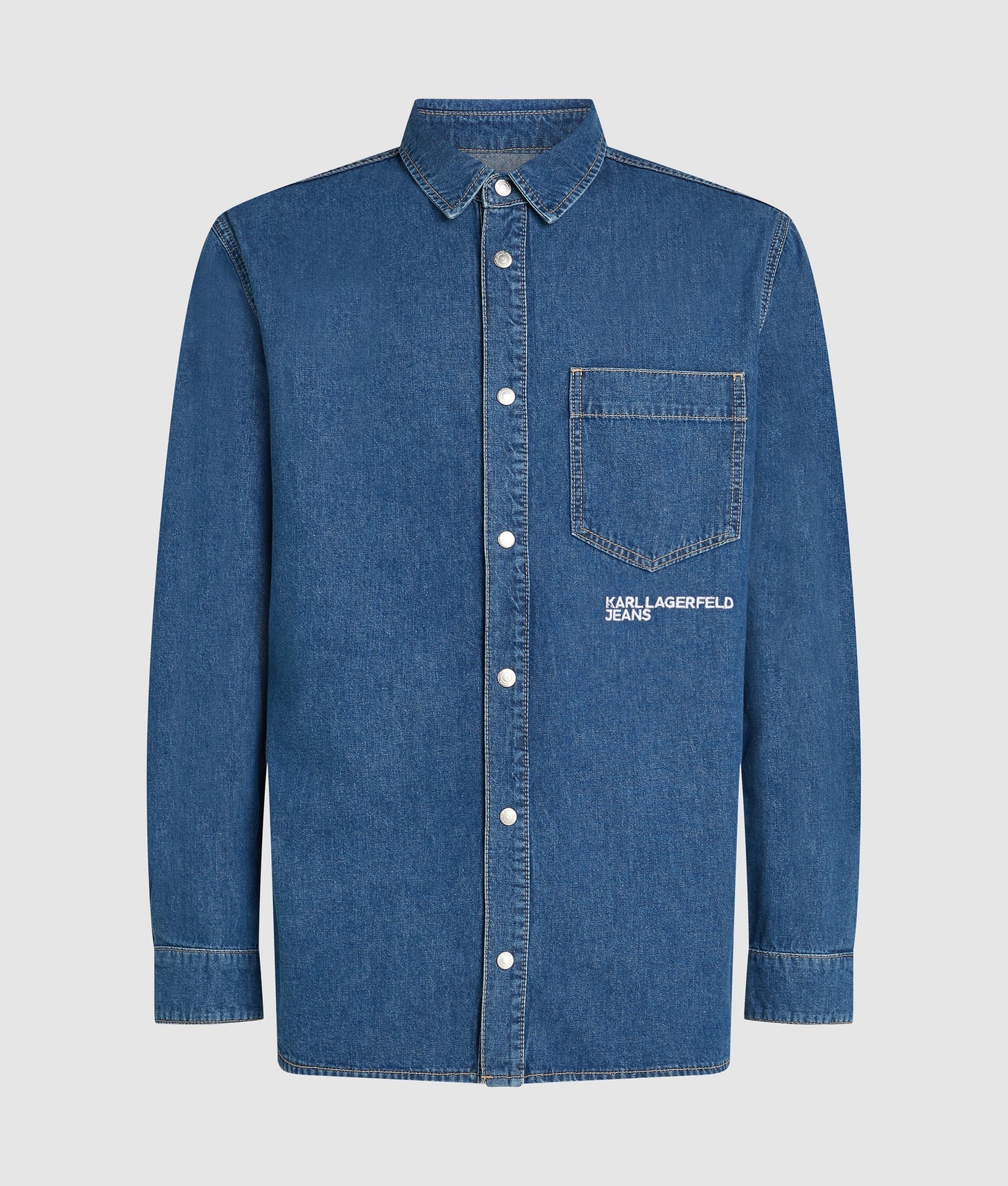 Karl Lagerfeld Regular Denim Shirt Dark Blue