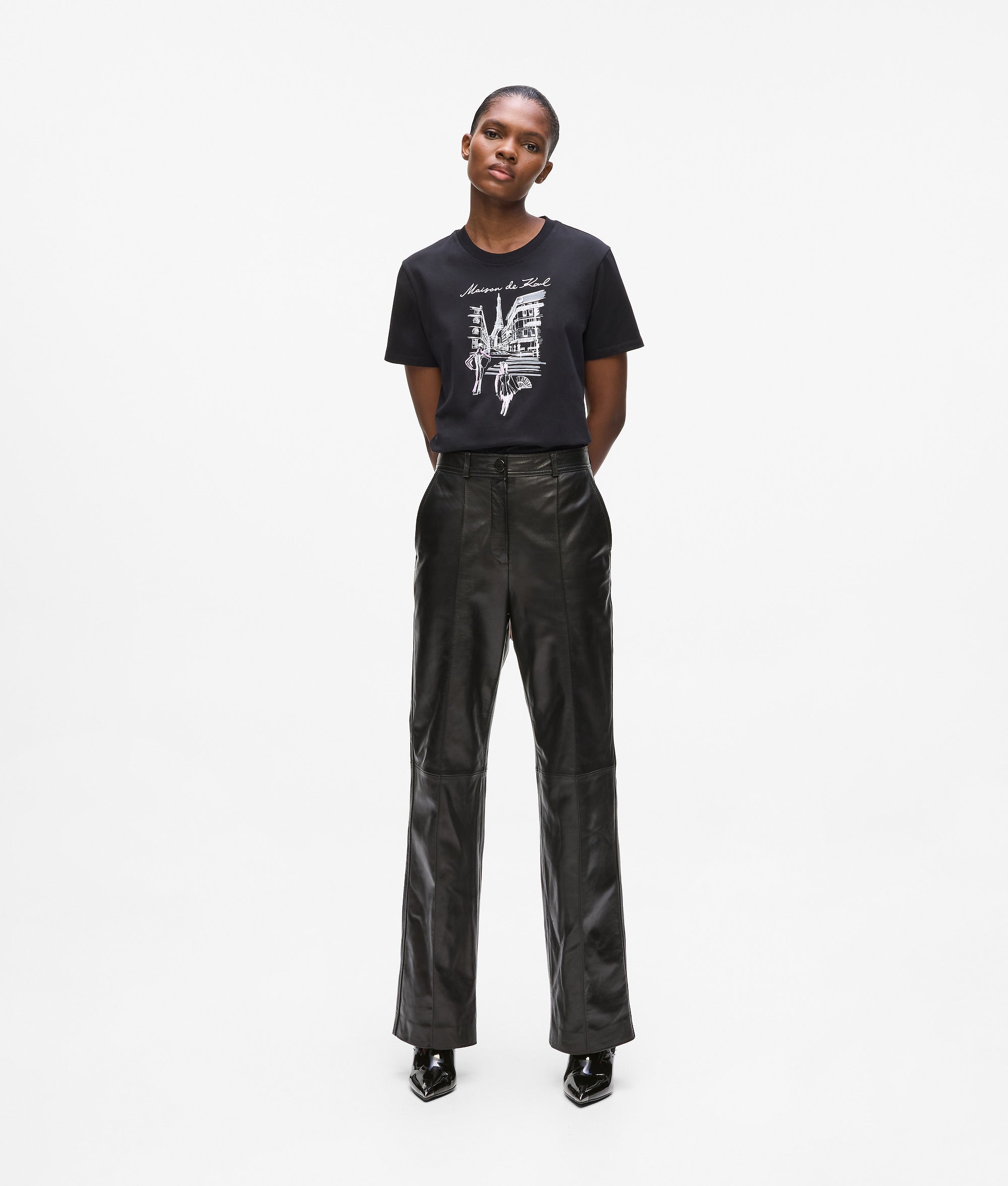 Karl Lagerfeld Leather Pants Black