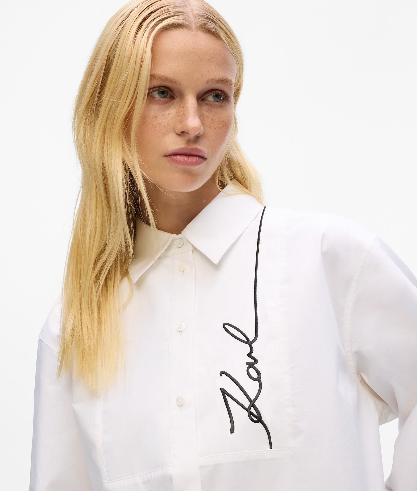 Karl Lagerfeld Signature Poplin Shirt White