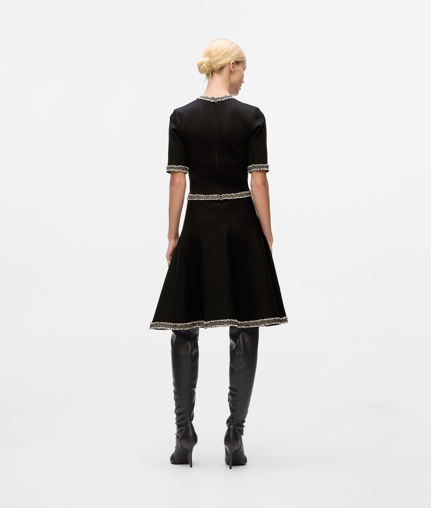 Karl Lagerfeld Bouclé Detail Knit Dress Black