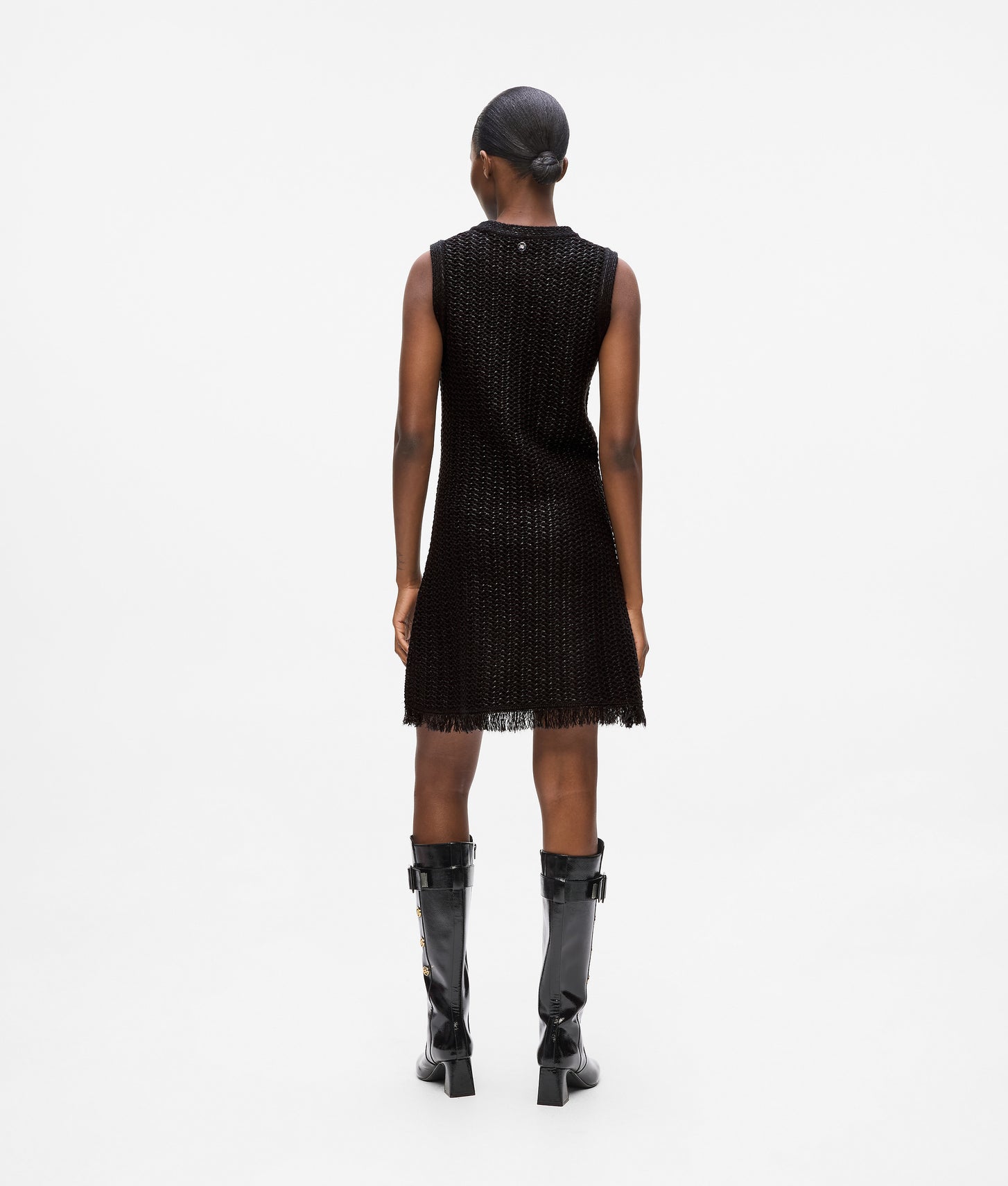 Karl Lagerfeld Textured Knit Dress Black