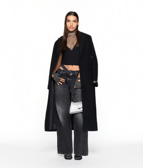 KarlLagerfeld Denim Moon Shoulder Bag Visual Washed Black