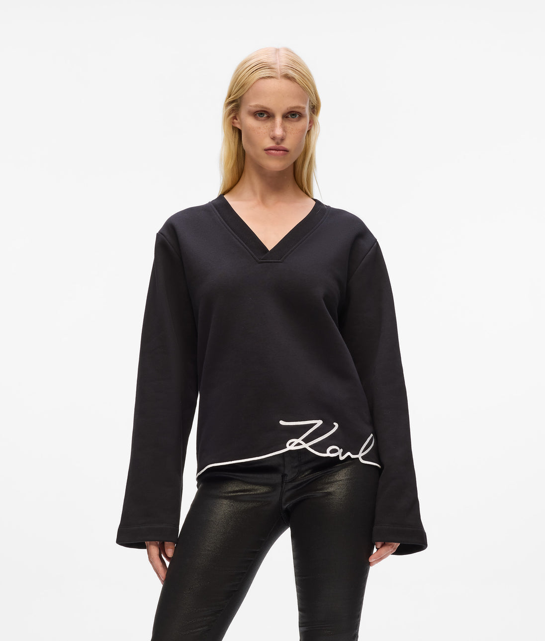 KarlLagerfeld Ksignature Small Studded Crossbody Bag Black