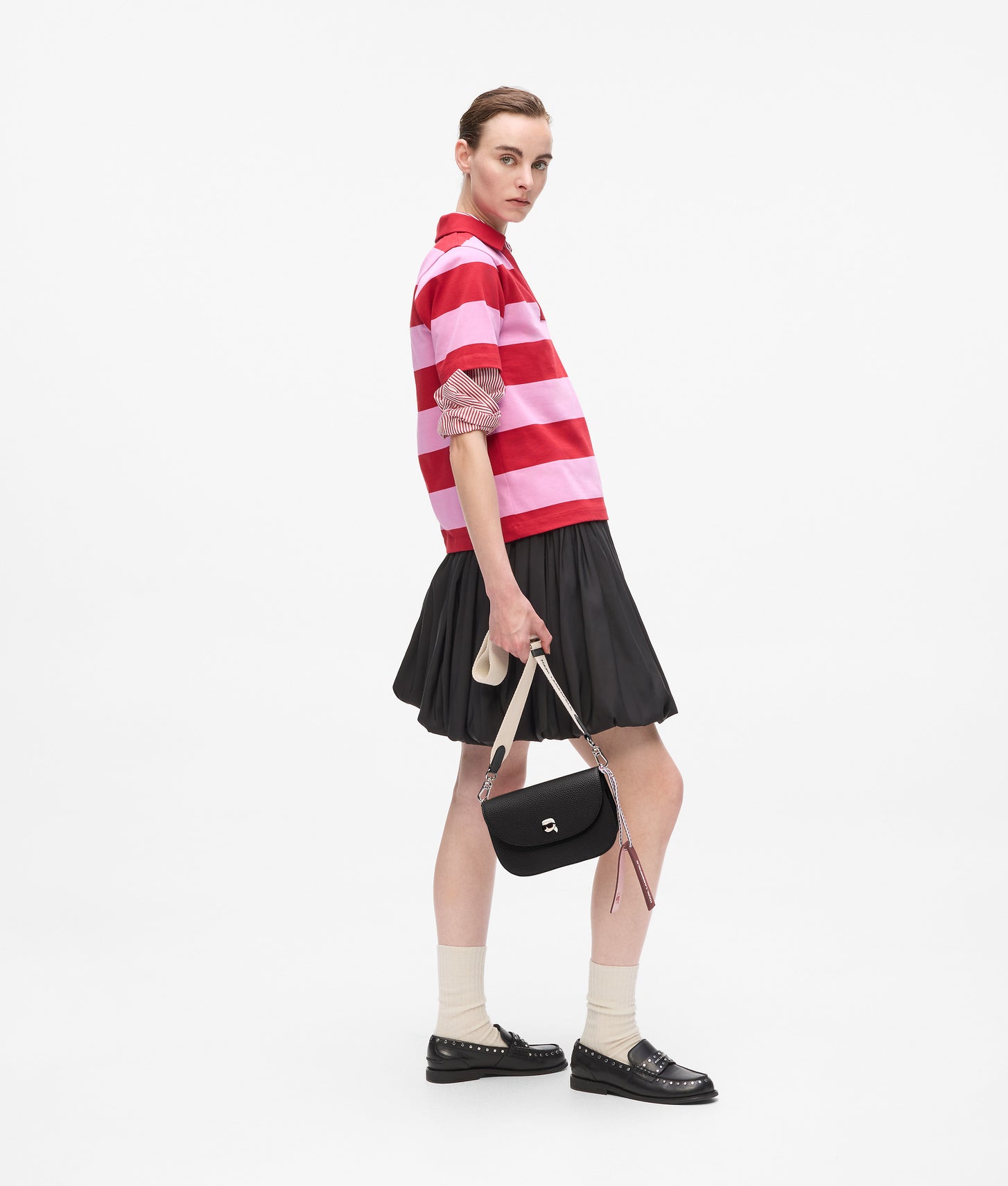 KarlLagerfeld Ikon Pebble Crossbody Bag Black