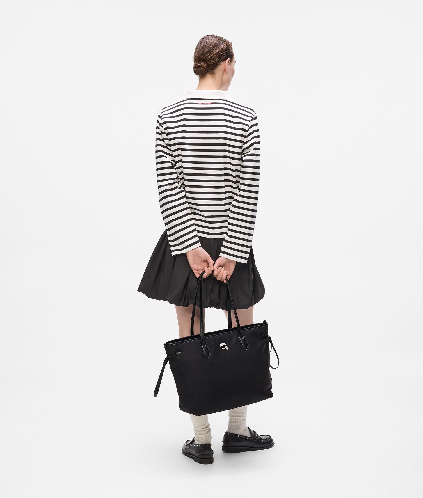 KarlLagerfeld Ikon Nylon Tote Bag Black