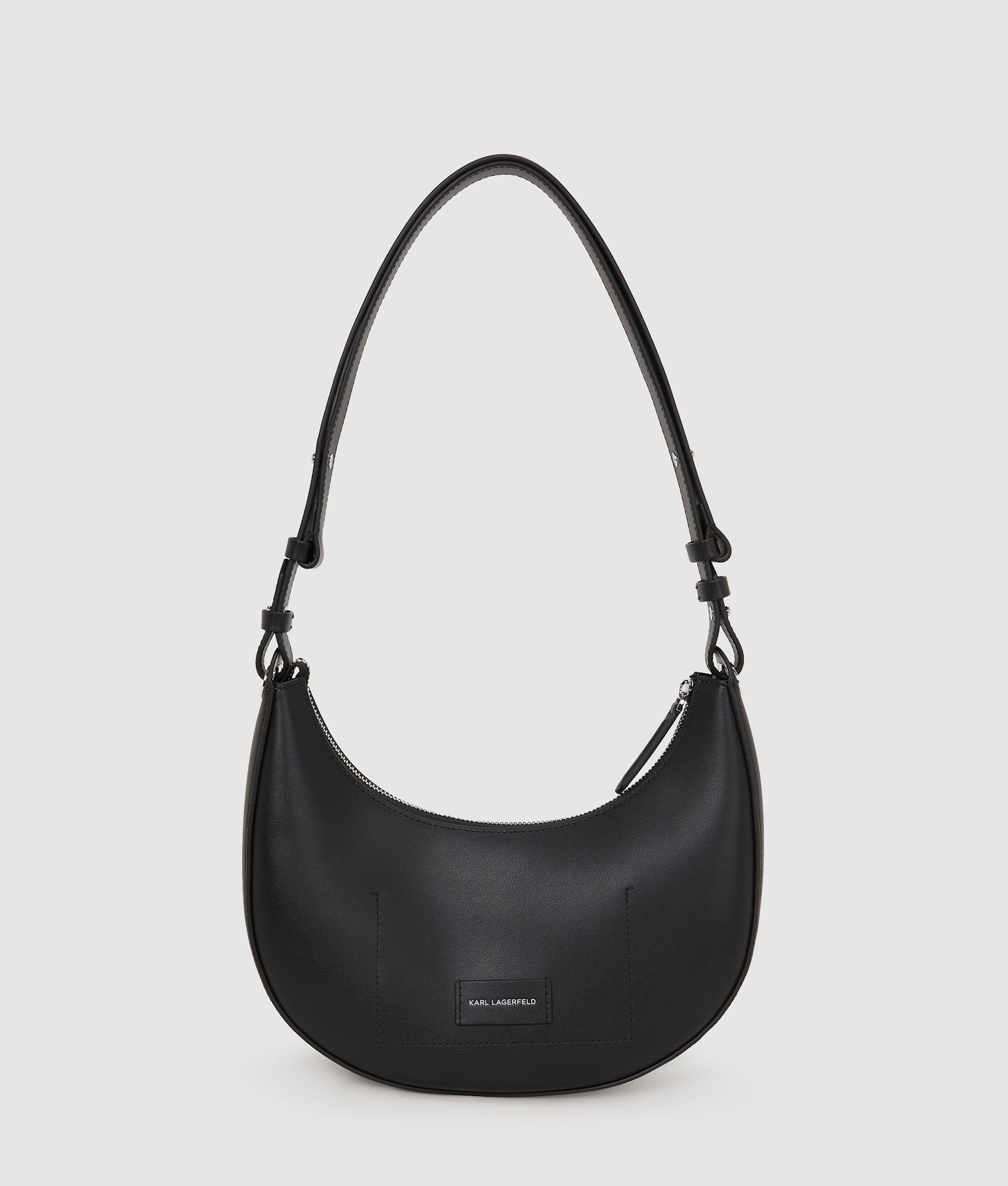 KarlLagerfeld Kcircle Studded Moon Shoulder Bag Black