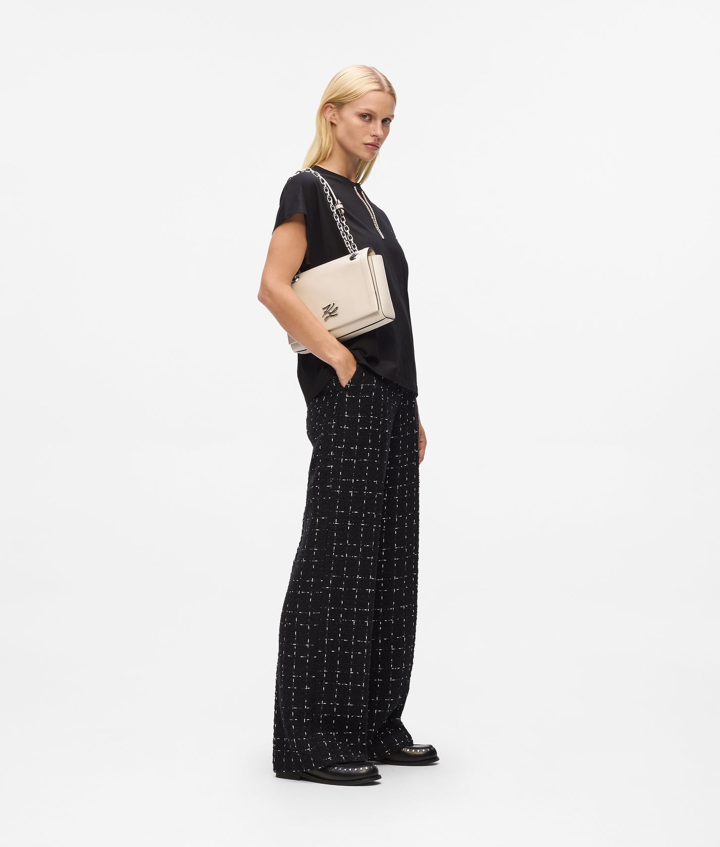 KarlLagerfeld Kautograph Shoulder Bag Cement