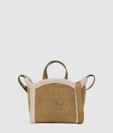 KarlLagerfeld Kcircle Small Shearling Tote Bag Caramel