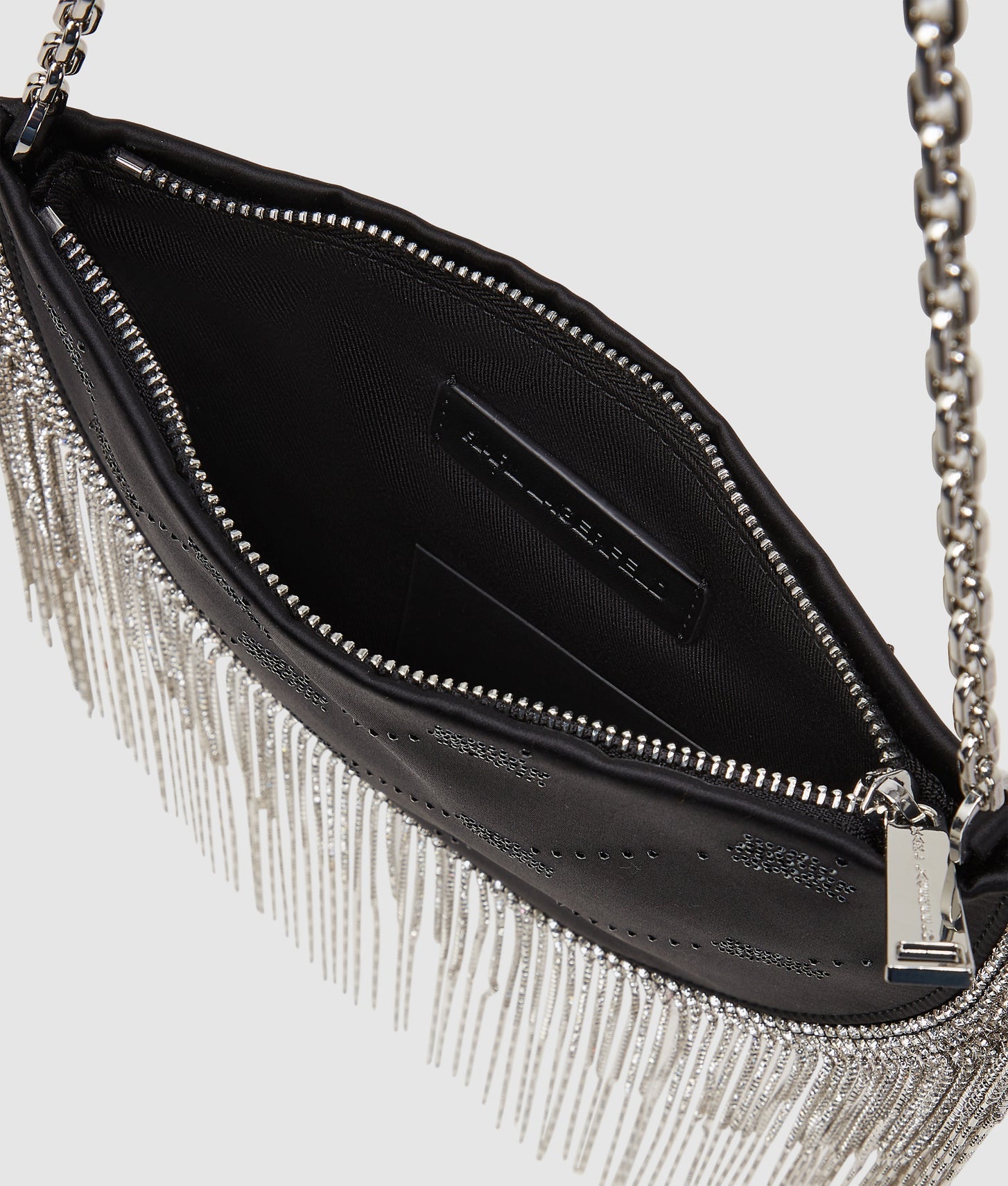 KarlLagerfeld Ksoiree Rhinestone Shoulder Bag Black Embellishment