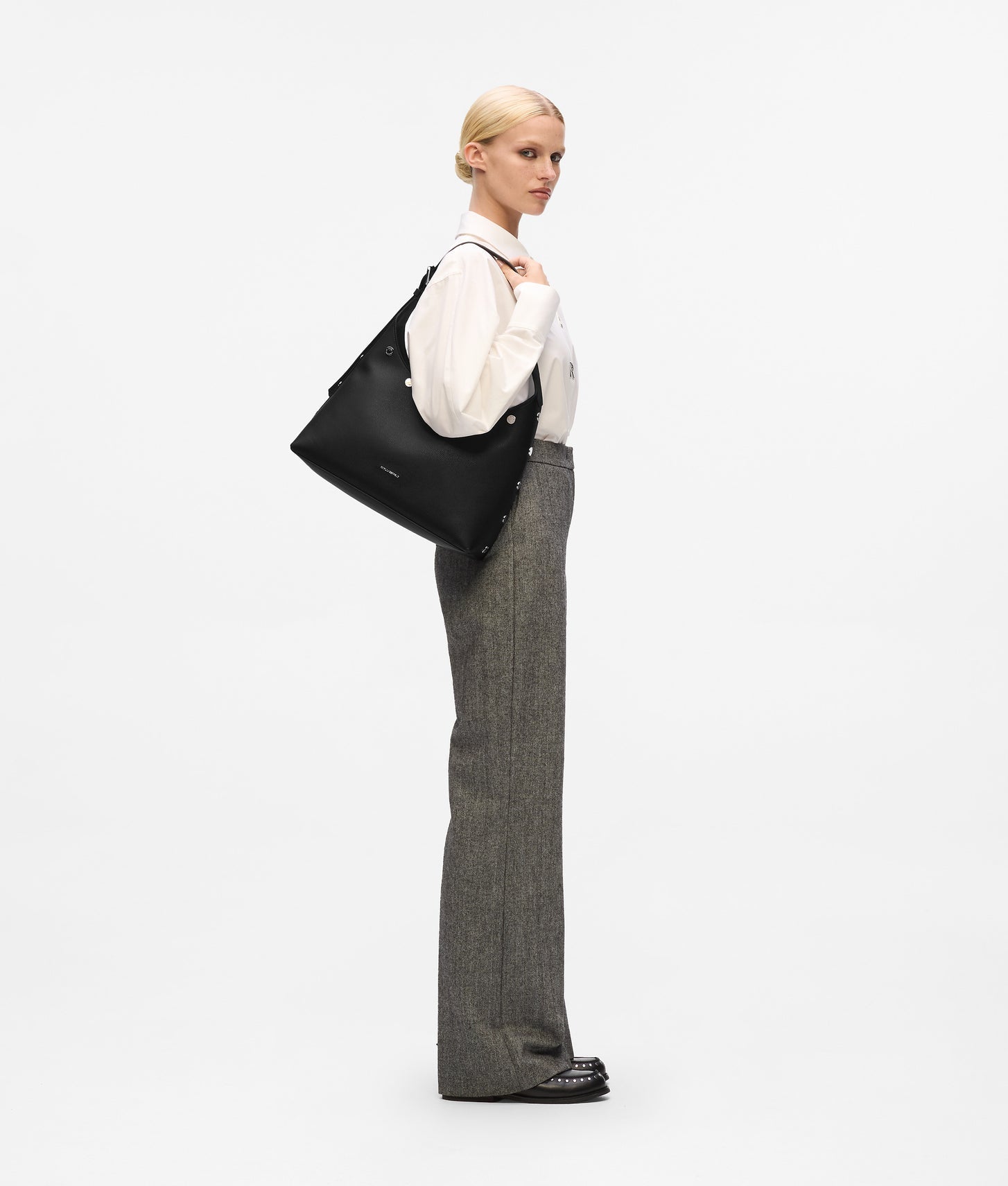 KarlLagerfeld Krocky Marais Hobo Bag Black-Nickel