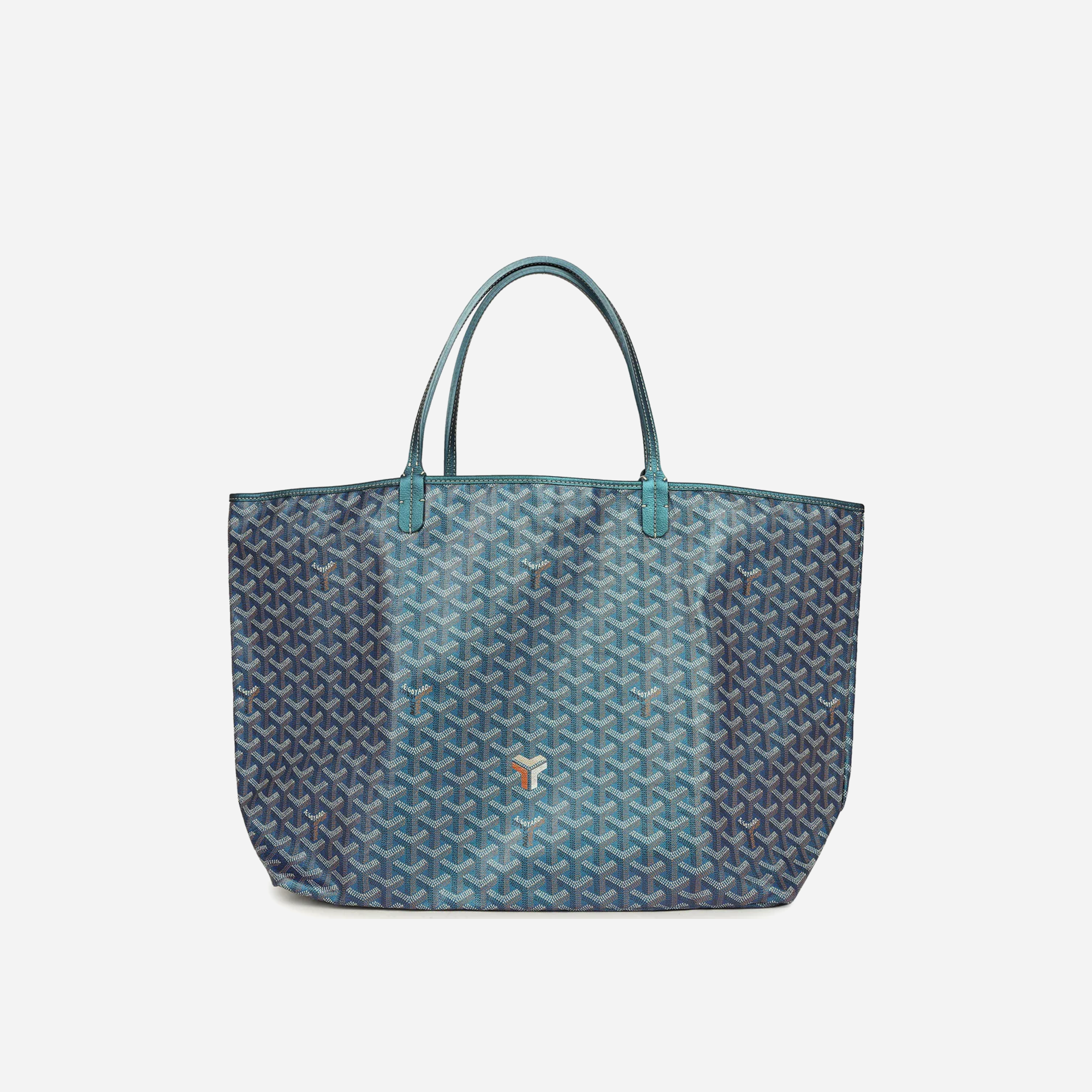Goyard Goyardine Pearly Blue Saint Louis GM Tote Bag Palladium Hardware