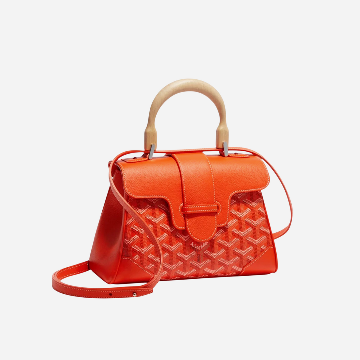 Goyard Saigon Souple Mini Orange Goyardine Palladium Hardware