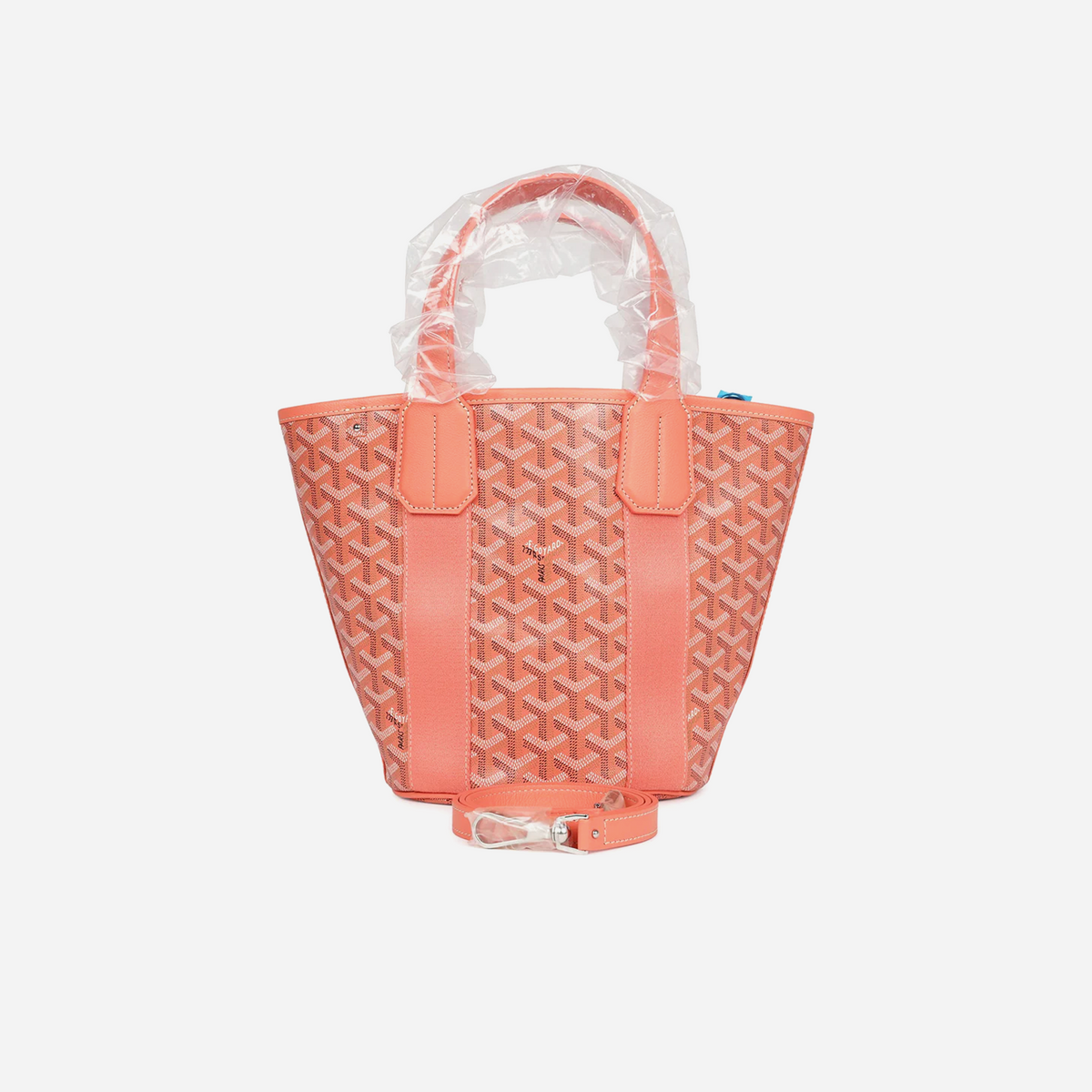 Goyard Goyardine Belharra PM Coral Tote Palladium Hardware