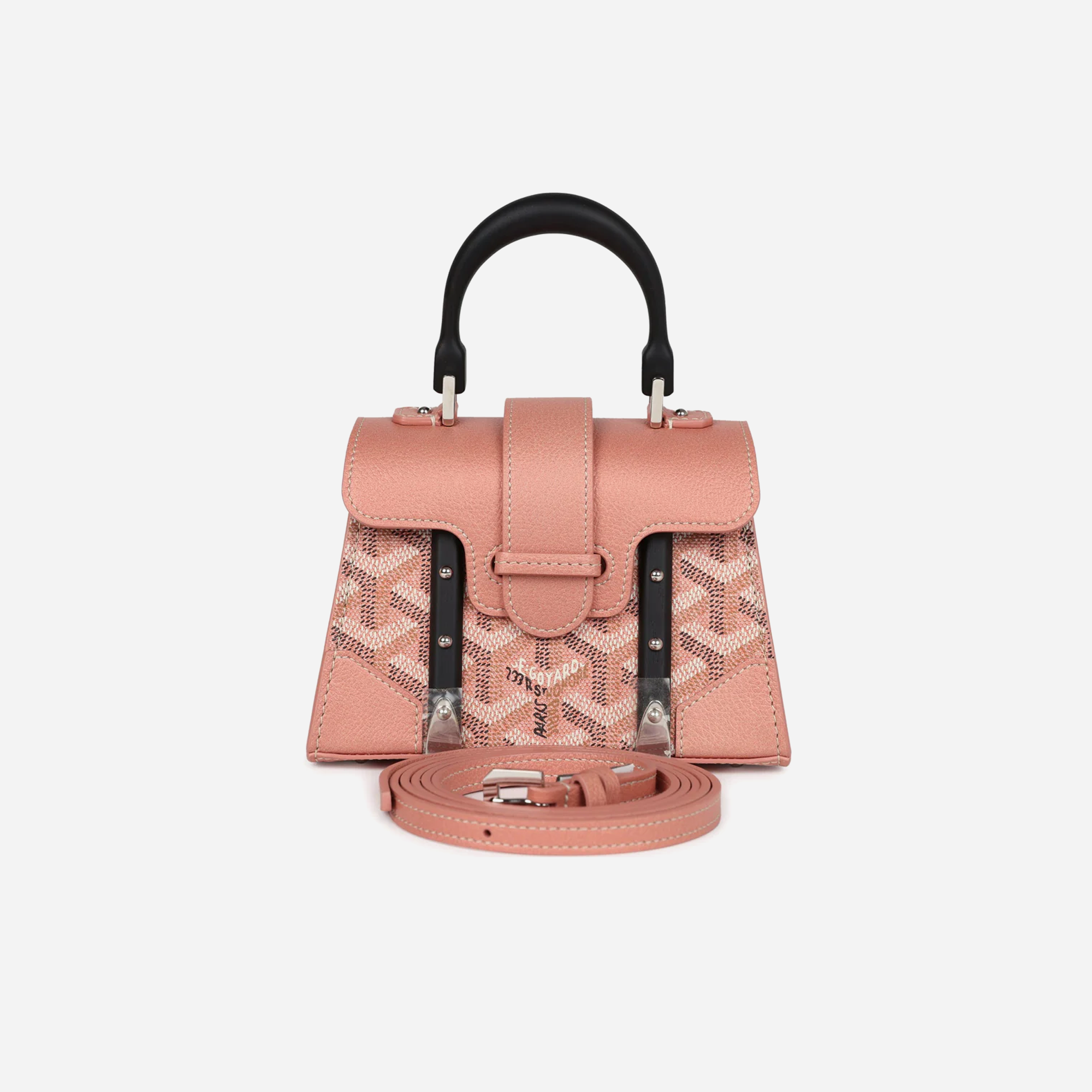 Goyard Saigon Structure Nano Pearly Coral Goyardine Palladium Hardware