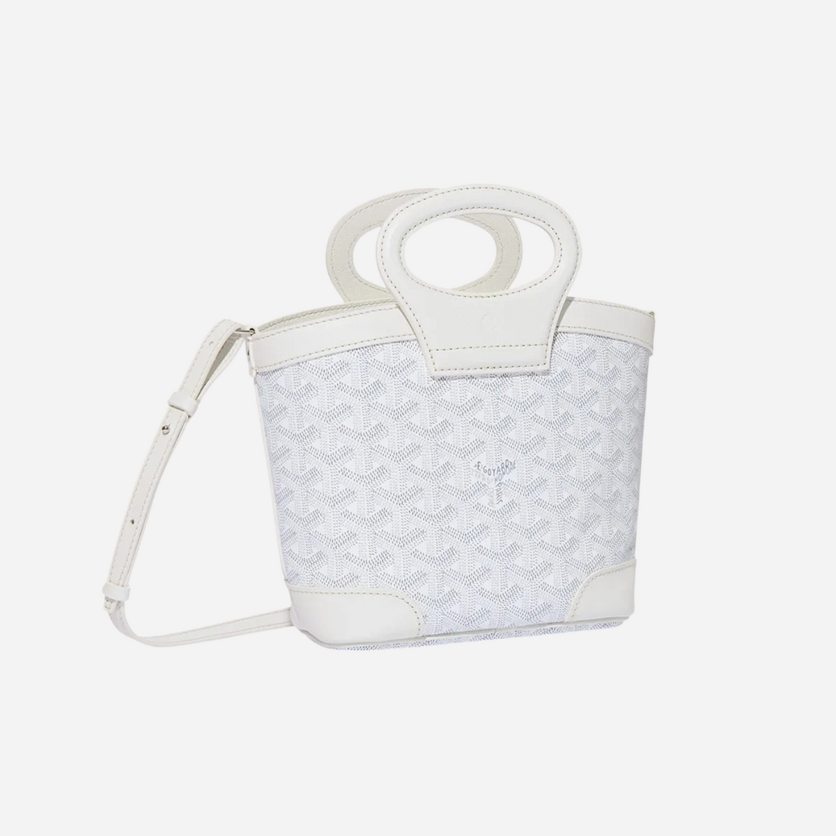Goyard Goyardine Canvas White Beluga Mini Bag Palladium Hardware