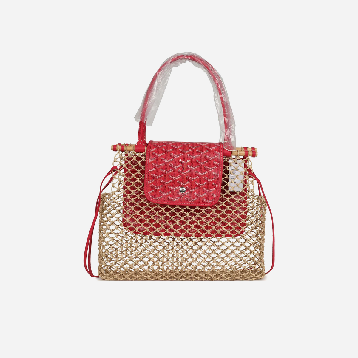 Goyard Goyardine Canvas Fuchsia Aligre Bag Raffia Net Palladium Hardware