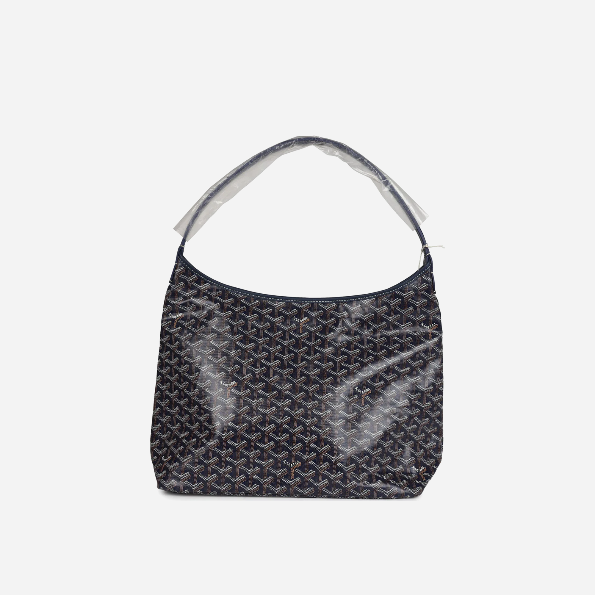 Goyard Goyardine Navy Blue Boheme PM Hobo Bag Palladium Hardware