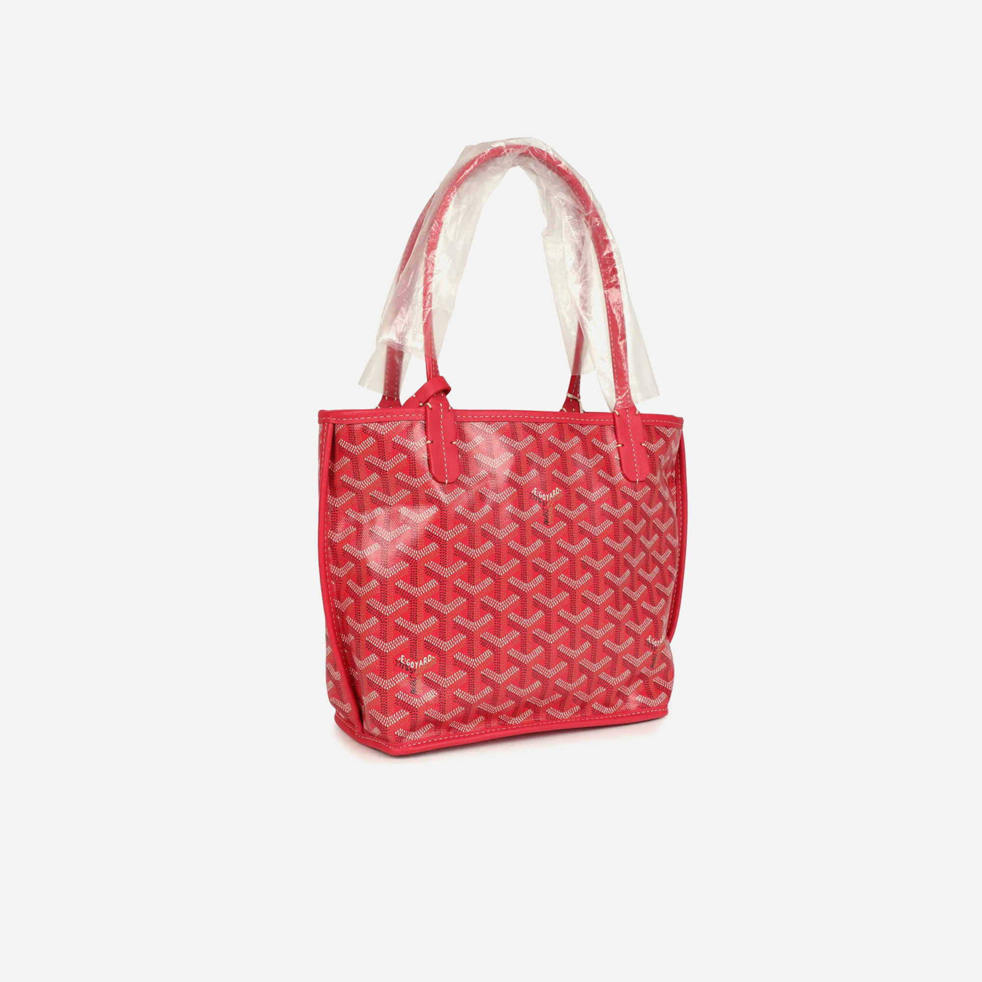 Goyard Goyardine Canvas Fuchsia Anjou Mini Tote Palladium Hardware