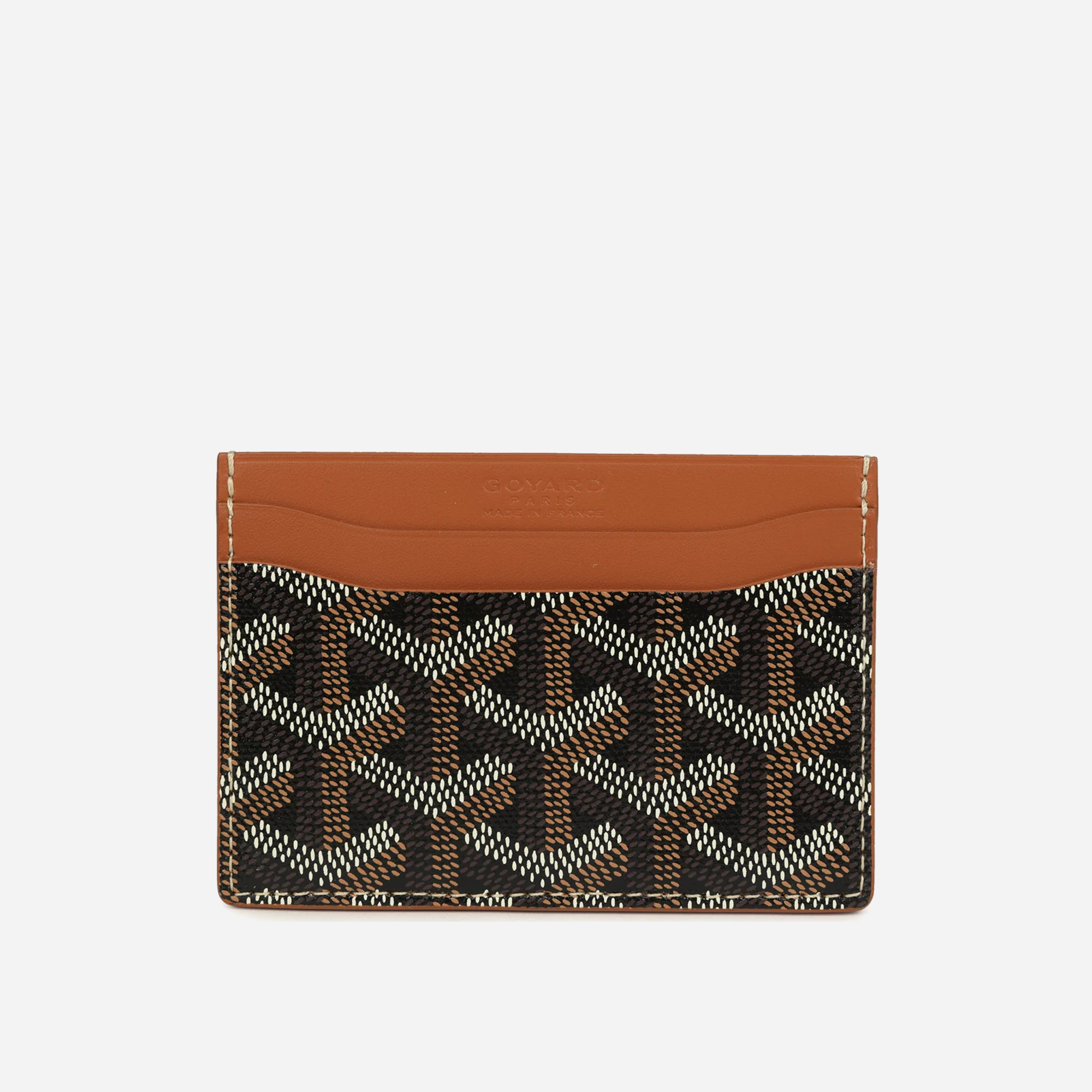 Goyard Goyardine Canvas Sky Black and Brown Saint-Sulpice Card Wallet