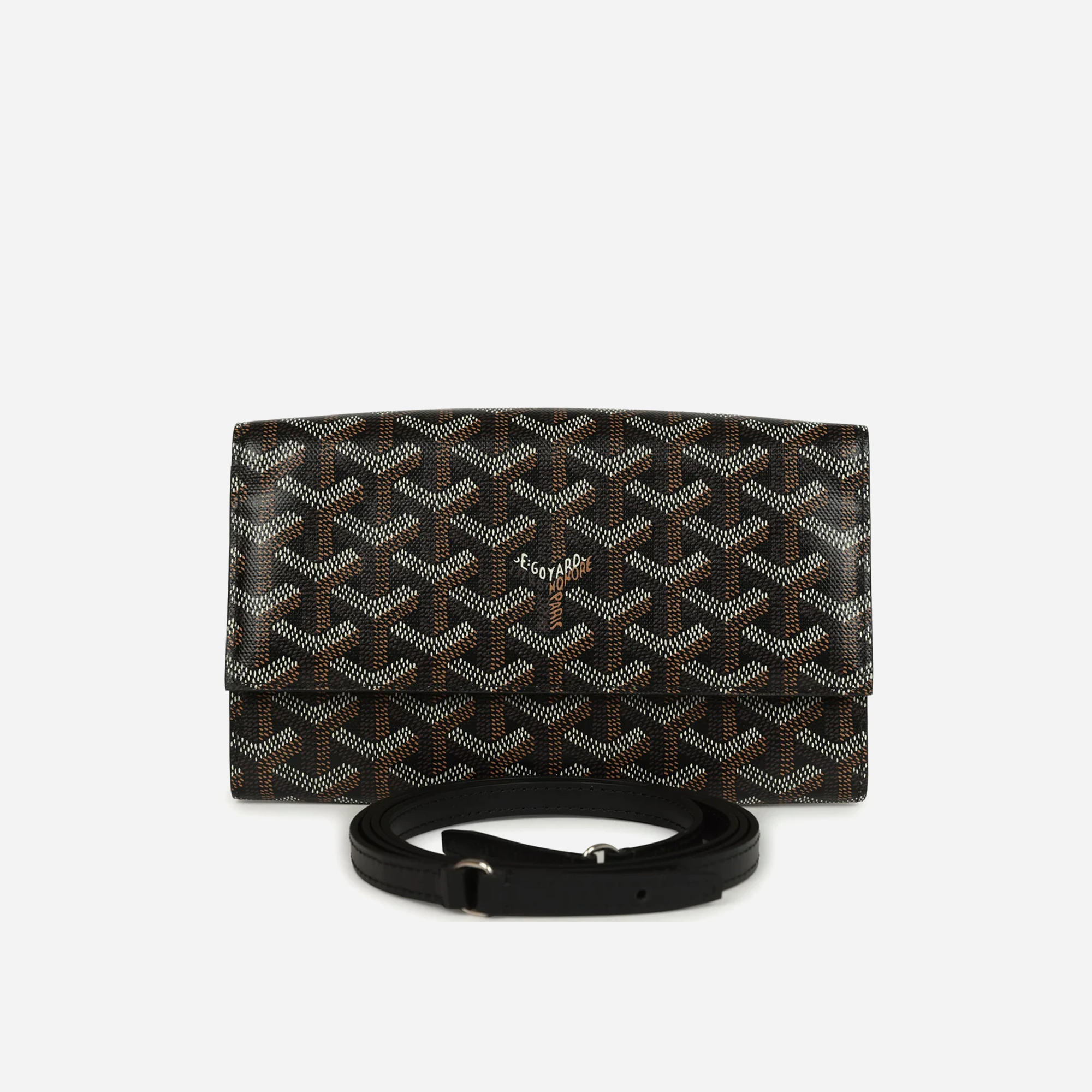 Goyard Goyardine Canvas Black Varenne Continental Wallet Bag Palladium Hardware