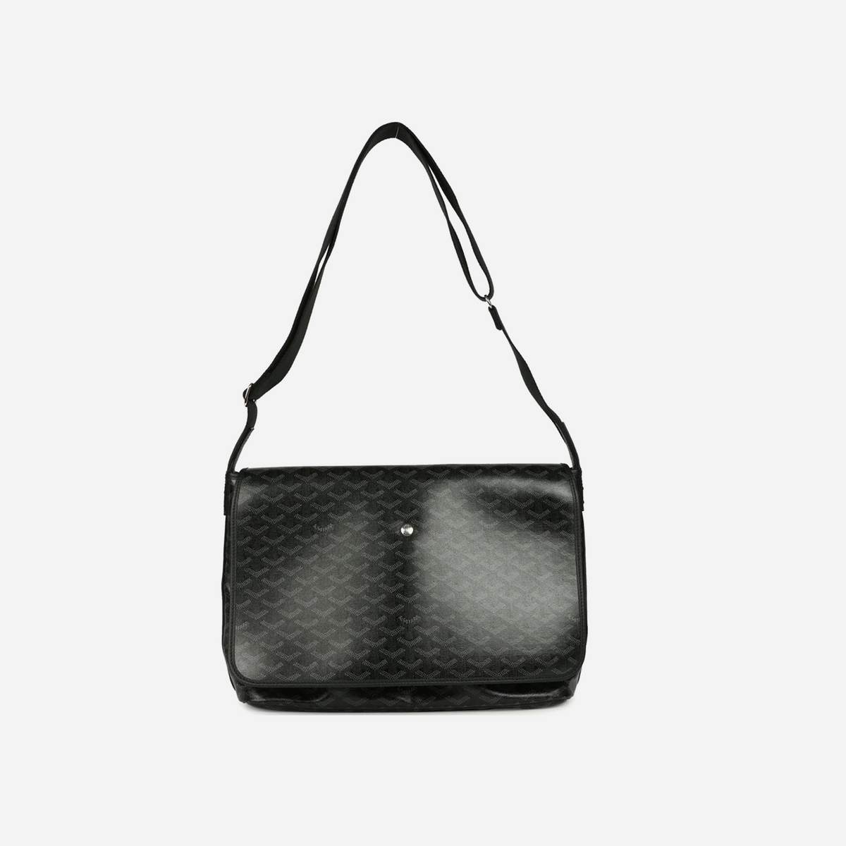 Goyard Goyardine Canvas Black Capetien MM Messenger Bag Palladium Hardware