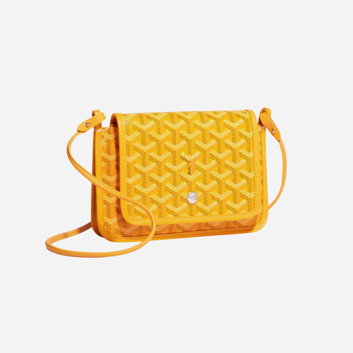 Goyard Plumet Pocket Wallet Yellow Goyardine Palladium Hardware