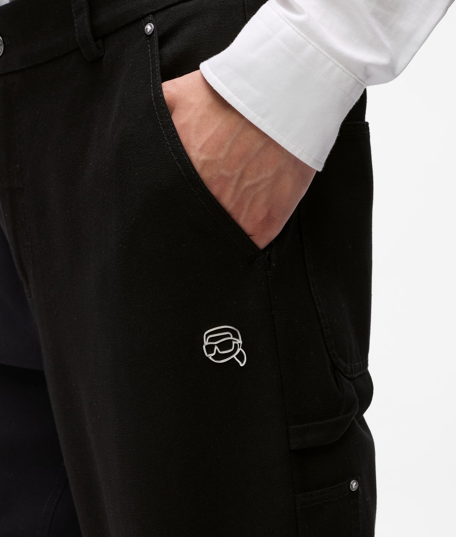 Karl Lagerfeld Ikon Canvas Pants Black