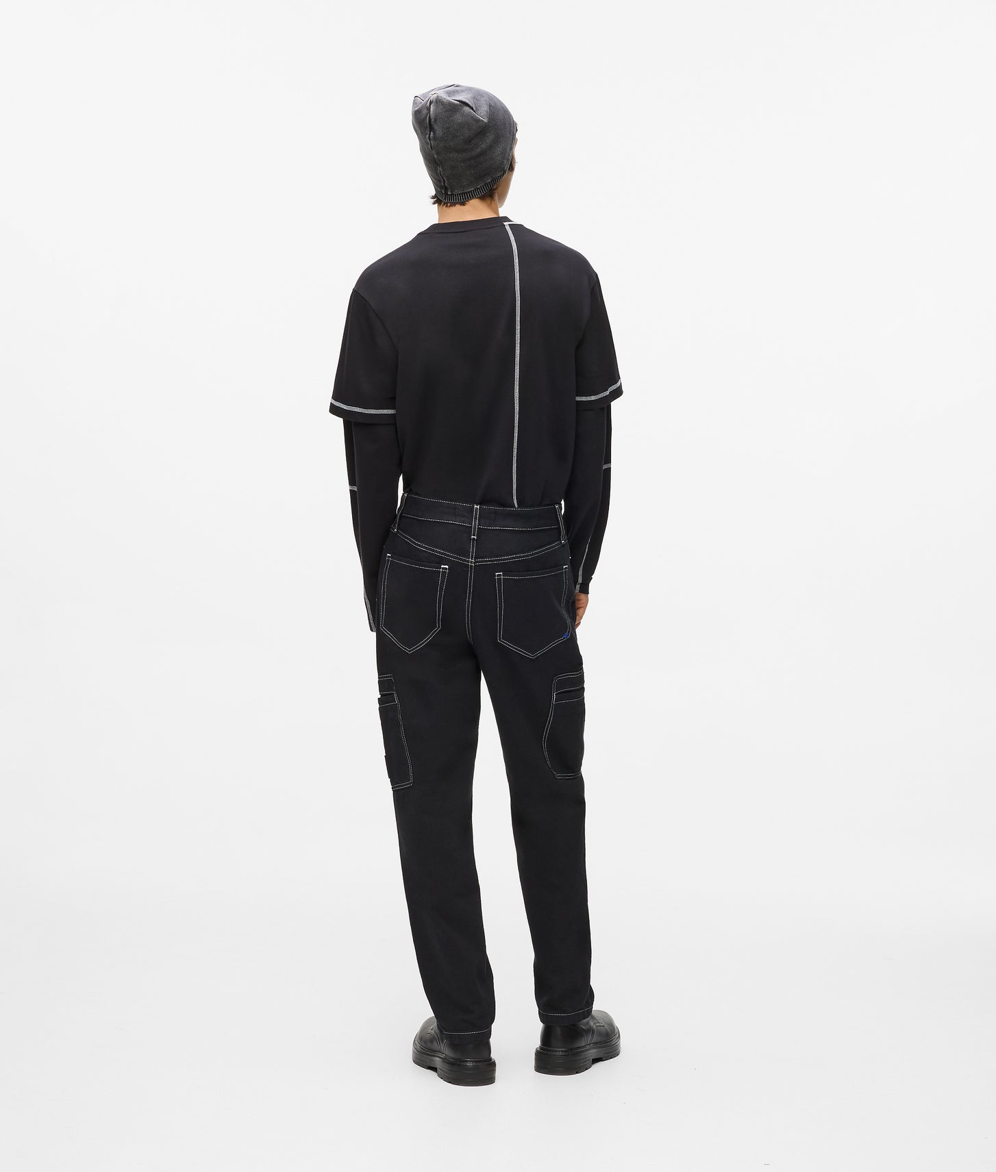 Karl Lagerfeld Contrast Stitch Cargo Pants Black