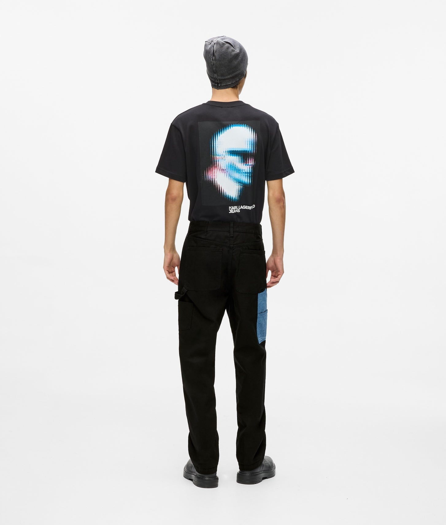 Karl Lagerfeld Denim Pocket Carpenter Pants Washed Blue-Black