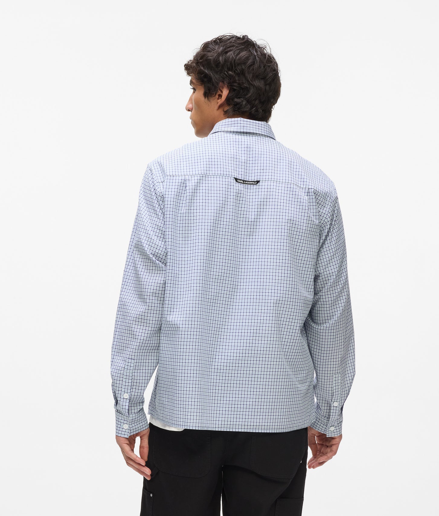Karl Lagerfeld Ikon Checked Shirt Blue