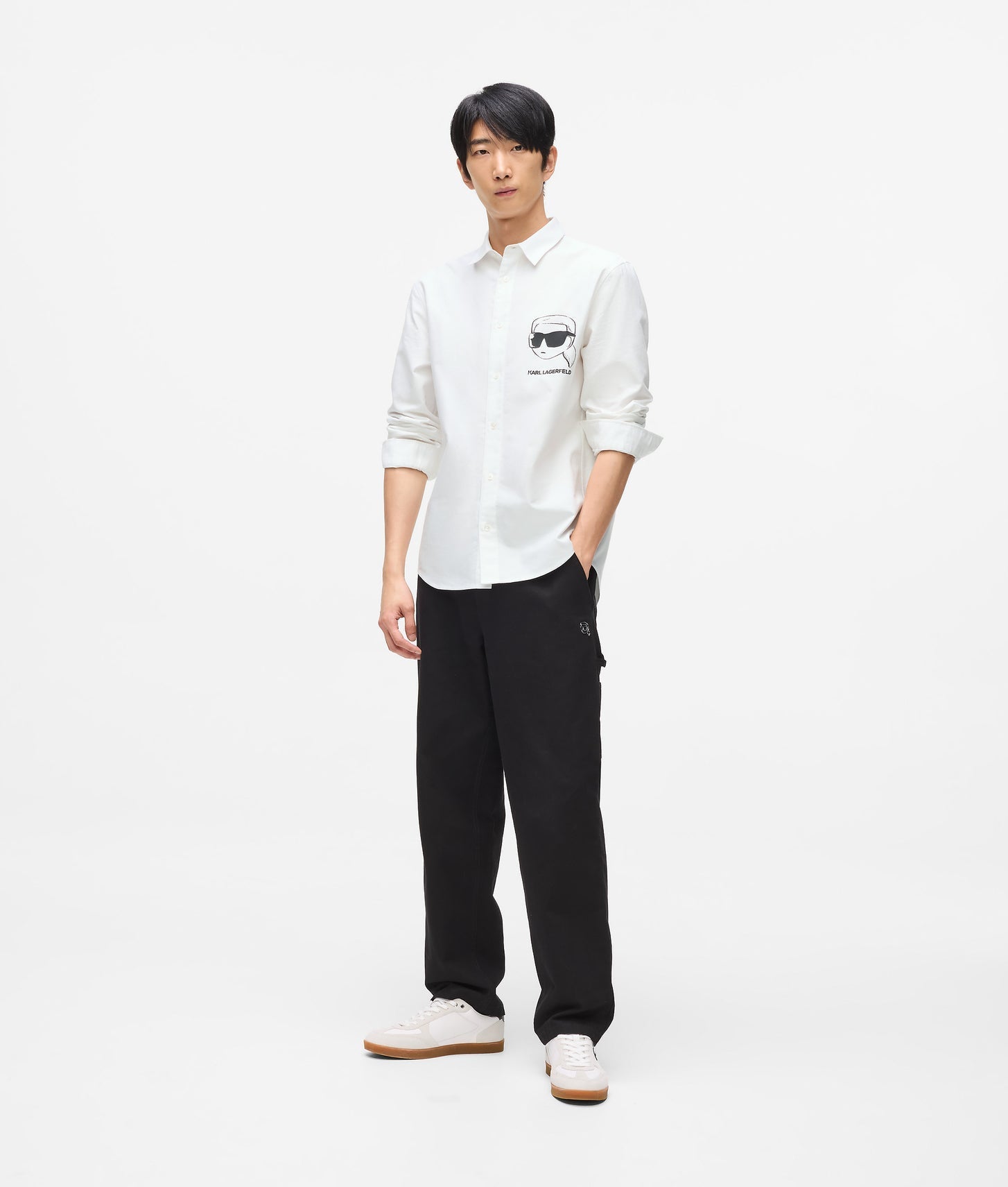 Karl Lagerfeld Ikon Sketch Shirt White