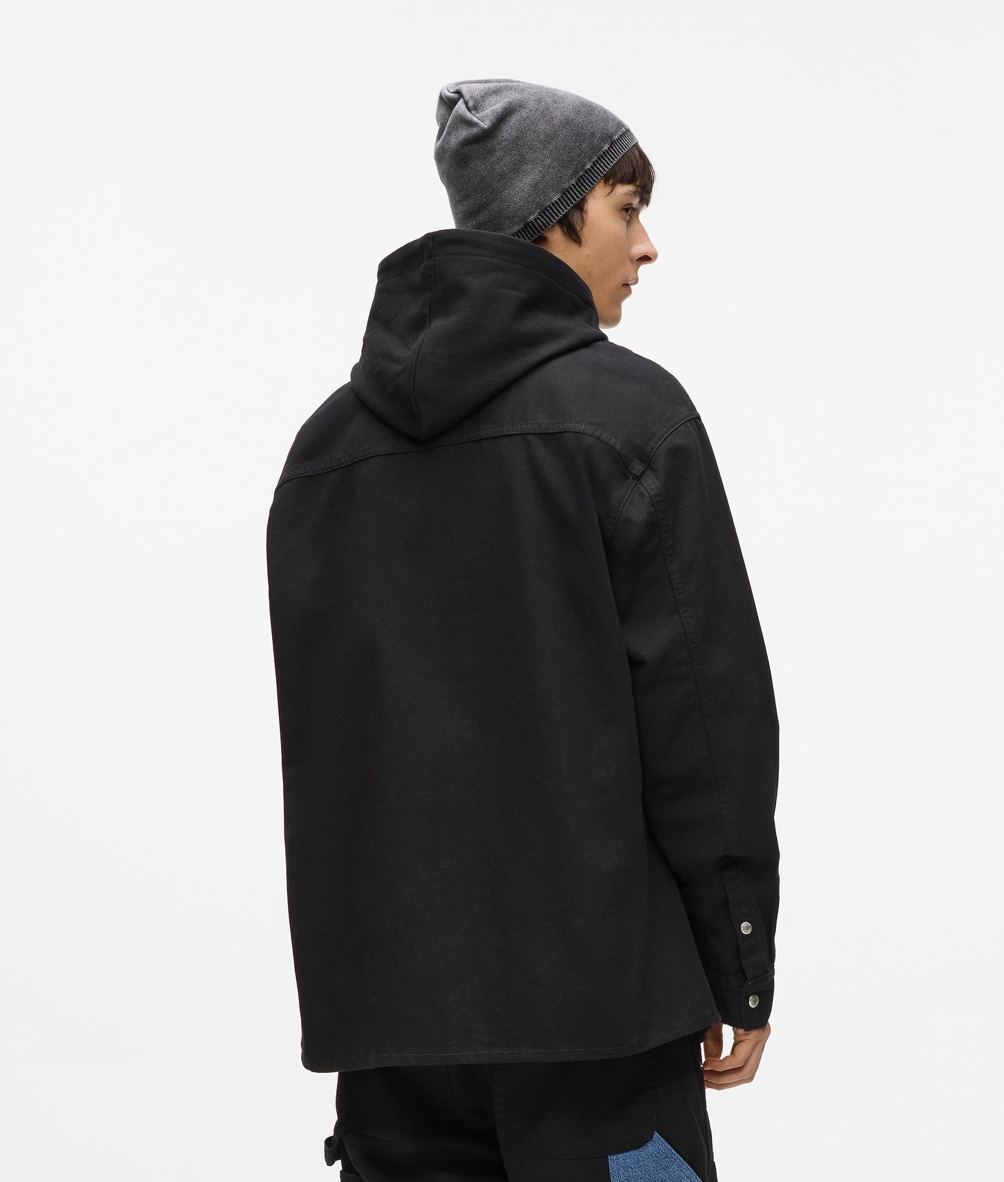 Karl Lagerfeld Denim Panel Overshirt Washed Blue-Black